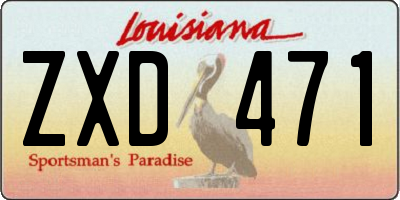 LA license plate ZXD471