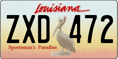 LA license plate ZXD472