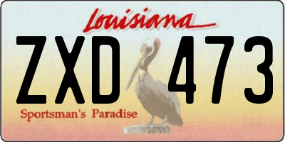 LA license plate ZXD473