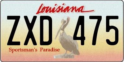 LA license plate ZXD475