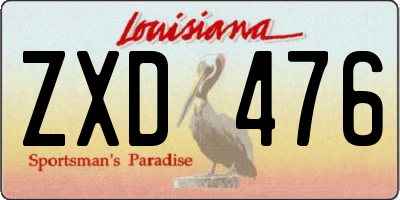 LA license plate ZXD476