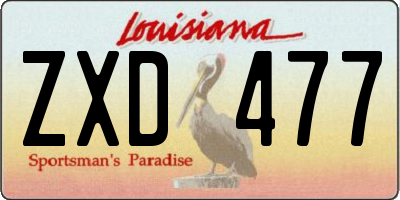 LA license plate ZXD477