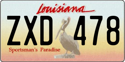 LA license plate ZXD478