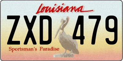 LA license plate ZXD479