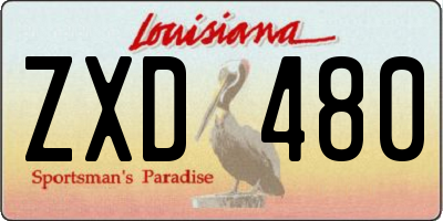 LA license plate ZXD480