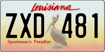 LA license plate ZXD481