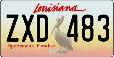 LA license plate ZXD483