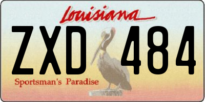 LA license plate ZXD484