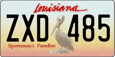 LA license plate ZXD485