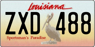 LA license plate ZXD488