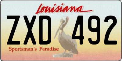 LA license plate ZXD492