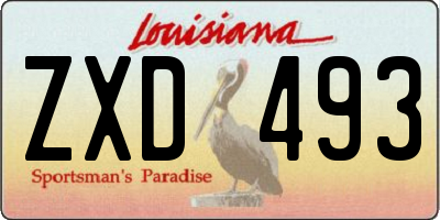 LA license plate ZXD493