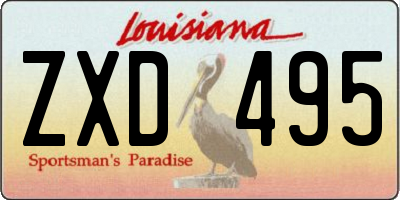 LA license plate ZXD495