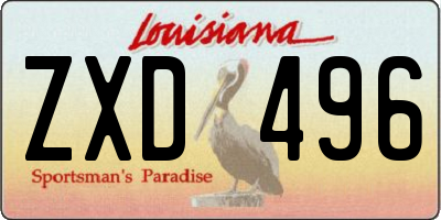 LA license plate ZXD496