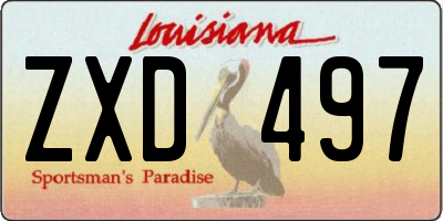 LA license plate ZXD497