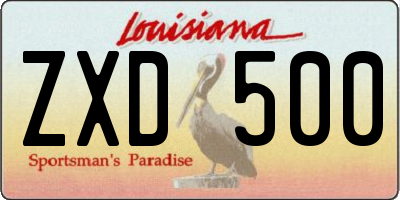 LA license plate ZXD500