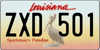 LA license plate ZXD501