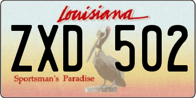 LA license plate ZXD502