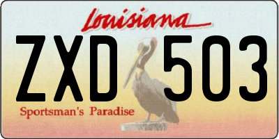 LA license plate ZXD503