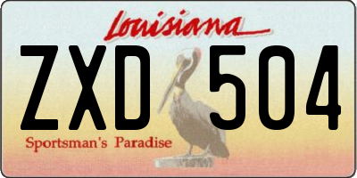 LA license plate ZXD504