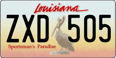 LA license plate ZXD505