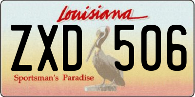 LA license plate ZXD506