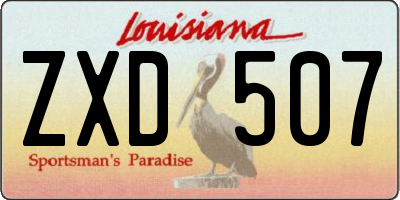 LA license plate ZXD507