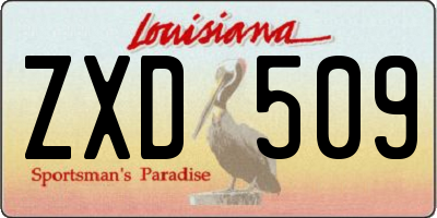 LA license plate ZXD509