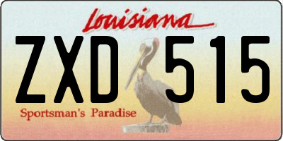 LA license plate ZXD515