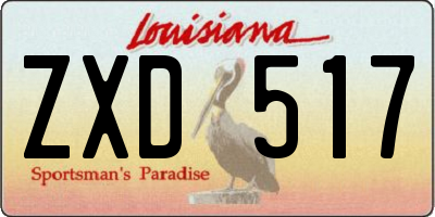 LA license plate ZXD517