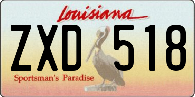 LA license plate ZXD518