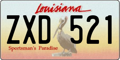 LA license plate ZXD521