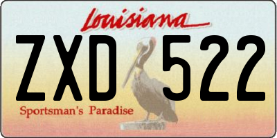 LA license plate ZXD522