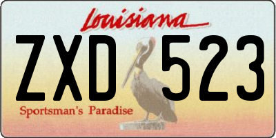 LA license plate ZXD523