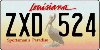 LA license plate ZXD524