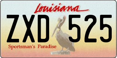 LA license plate ZXD525