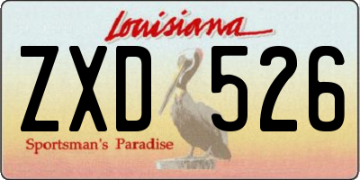 LA license plate ZXD526