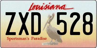 LA license plate ZXD528