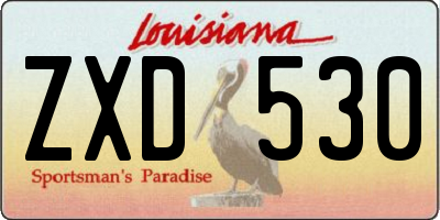 LA license plate ZXD530