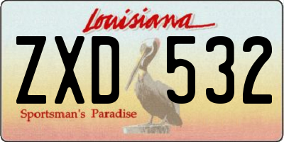 LA license plate ZXD532