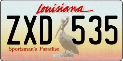 LA license plate ZXD535