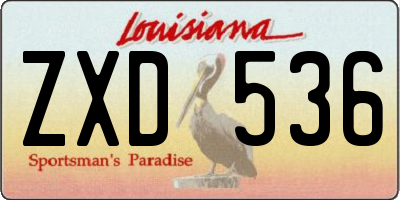 LA license plate ZXD536