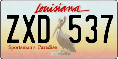 LA license plate ZXD537