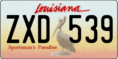 LA license plate ZXD539