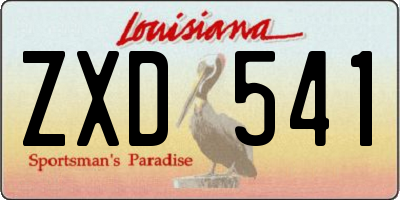 LA license plate ZXD541