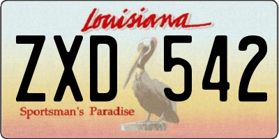 LA license plate ZXD542