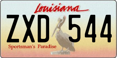 LA license plate ZXD544