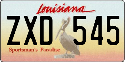 LA license plate ZXD545