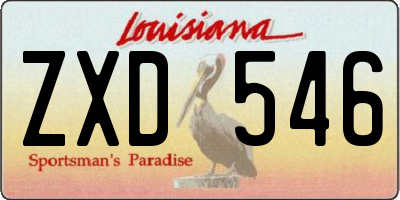 LA license plate ZXD546