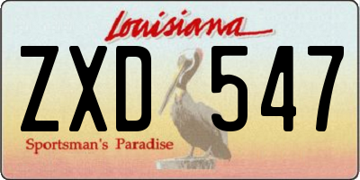 LA license plate ZXD547